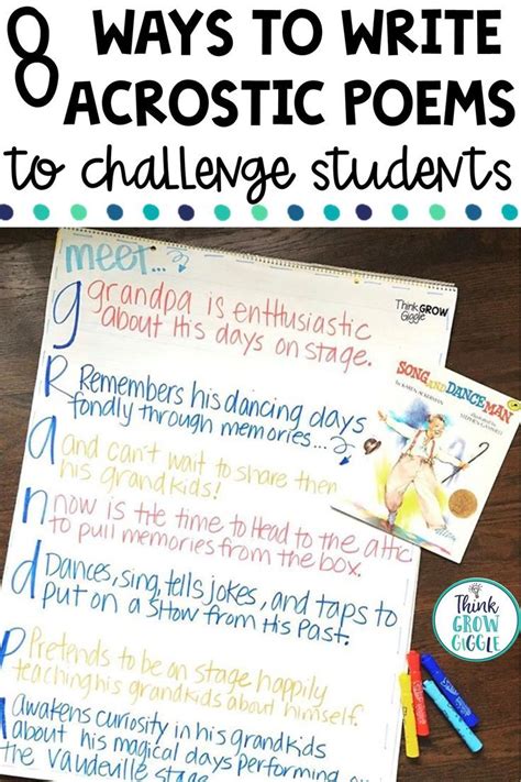 8 Ways To Write Acrostic Poems To Challenge Upper Elementary Students