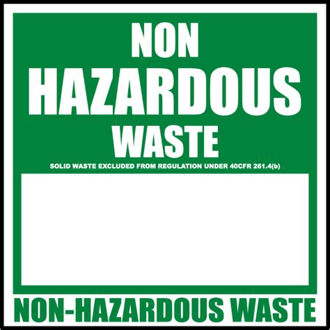 Non Hazardous Waste Label L By Safetysign Com
