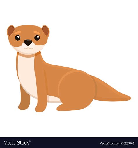 Weasel Mink Icon Cartoon Style Royalty Free Vector Image