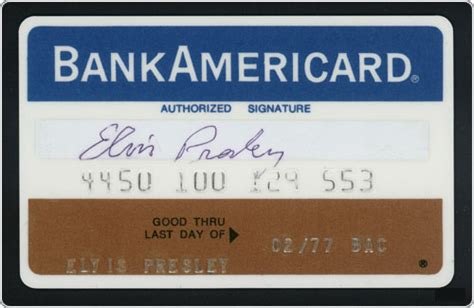 Some credit cards also come with an annual fee, though many don't. Elvis Presley - Bank AmericaCard - Credit Card - 1977, February