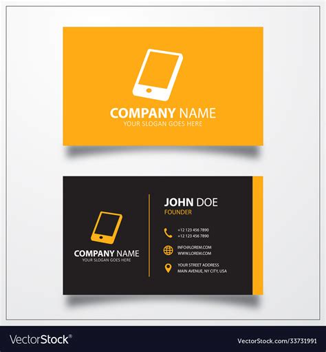 Mobile Phone Icon Business Card Template Vector Image