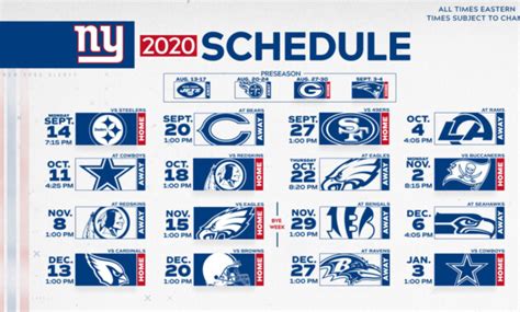 Printable New York Giants Schedule 2021 Free Printable Source
