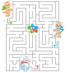 Kolorowanki do druku kotki małe. labirynty - Zwierzęta - Kotki do wydrukowania « maluchy.pl