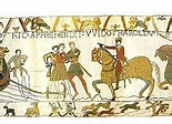 Guy capturing Harold, scene 7 of the Bayeux Tapestry