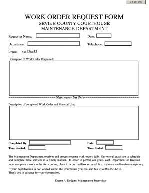 Printable Maintenance Work Order Forms TUTORE ORG Master Of Documents