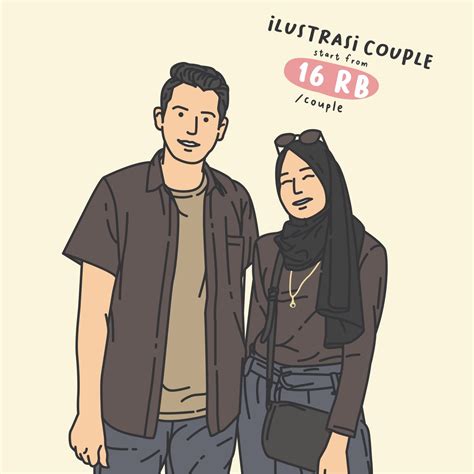 Jual Jasa Ilustrasi Kartun Couple Couple T Ilustrasi Lucu Kado Pacar Anniversary Anniv