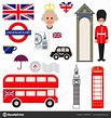 Inglaterra vector símbolos tradicionales . Ilustración de stock de ...