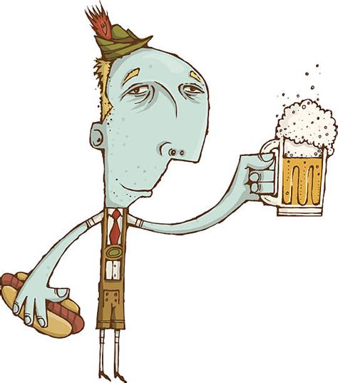 Best Oktoberfest Hot Dog Cartoon Character Drinking Beer