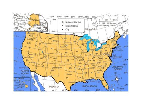 Детальная политическая и административная карта Соединенных Штатов