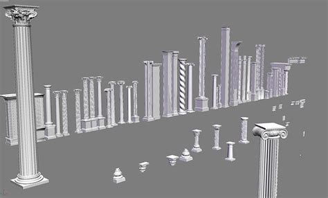 Classic Columns Collection 3d Model Cgtrader