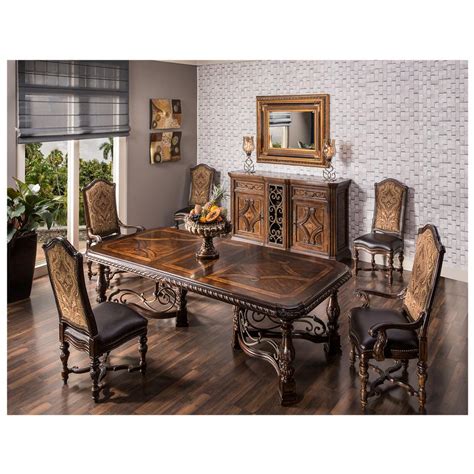 Wooden folding table and chairs in good condition. Opulent 5-Piece Formal Dining Set | El Dorado Furniture