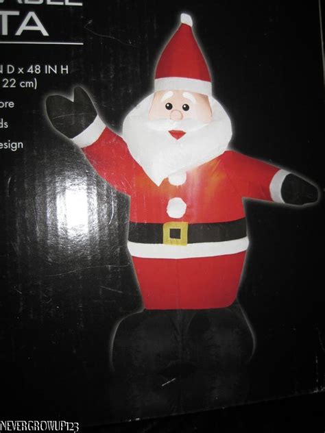 Waving Holiday Santa Lighted Inflatable~4 Ft~outdoor Yard Decor~nib Ebay