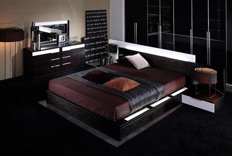 Gamma Modern Platform Bed With Air Lift Storage Black