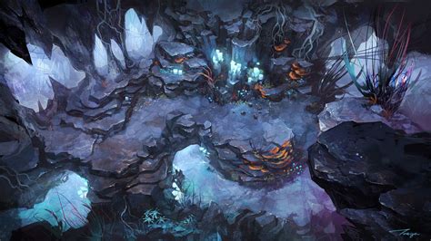 Artstation Cave Won Jun Tae Fantasy Concept Art Fantasy Map