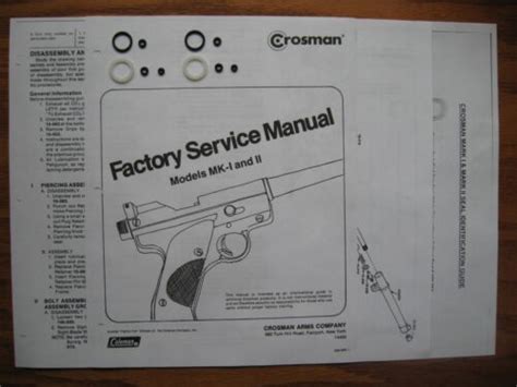 Crosman Mark Mk I 1 Mark Mk Ii 2 Two Seal Kits Factory Service Manual