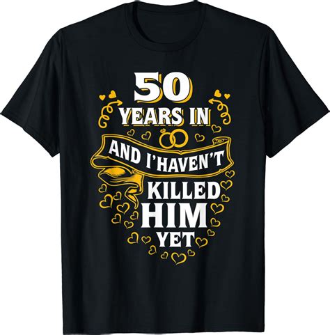 50th wedding anniversary couples for her and him t shirt clothing