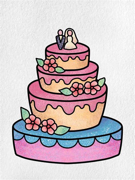 How To Draw A Wedding Cake Helloartsy