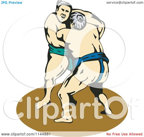 Clipart Of A Sumo Wrestling Match 3 Royalty Free Vector Illustration By Patrimonio 1144881