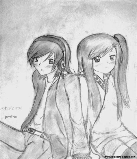 Anime Pencil Couple Easy Drawings Anime Couple Drawing By Shiviumeshh