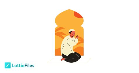 Muslim Man Praying At The Mosque On Lottiefiles Free Lottie Animation