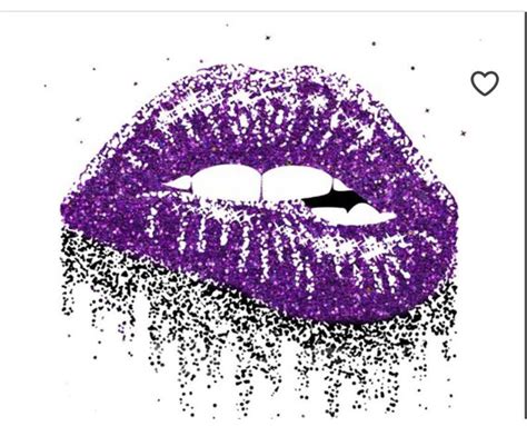 Purple Sparkling Lips Art Glitter Lips Dripping Lips Lip Art