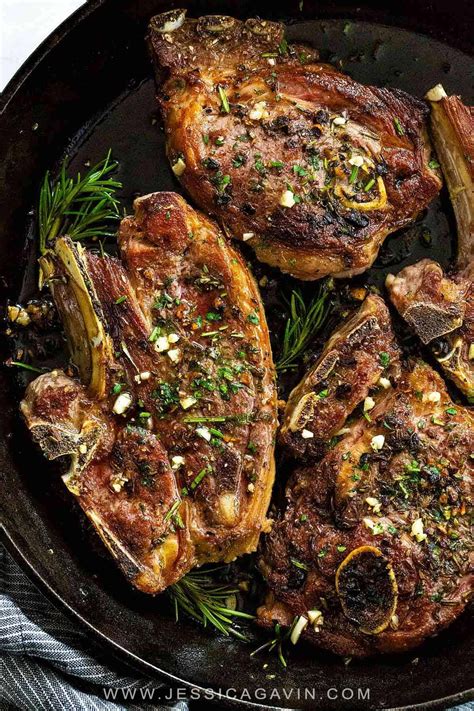 I like my lamb a little on the rare side so i cut the time by just a bit, but still yummy!! Lamb Chops with Garlic & Herbs - Jessica Gavin | Recipe ...