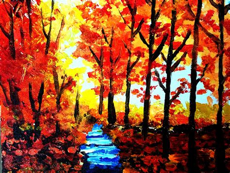 Beautiful Fall Landscape Painting Fall Landscape Painting Autumn