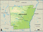 Geographical Map of Arkansas and Arkansas Geographical Maps