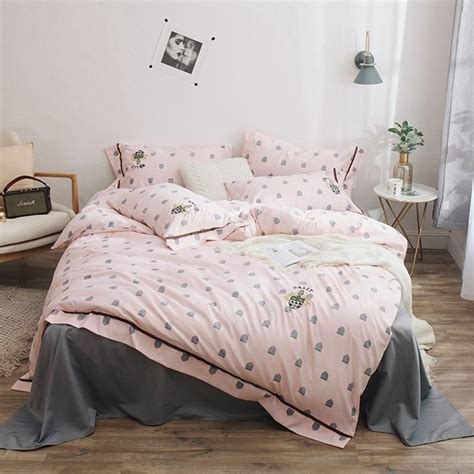 Pale Pink And Gray Polka Dot And Geometric Soft Full Queen Size