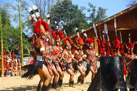 Yimchunger Naga Men In Traditional Attire Perform Folk Dance At