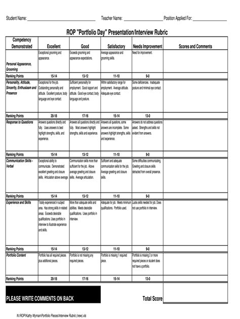 Interview Rubric Template Excel Fill Out And Sign Online Dochub