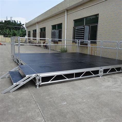 2x1x04m Smile Tech Aluminum Stage With Guard Rail Aluminum Handrail