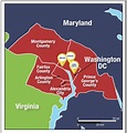Map Of Washington Dc Area And Virginia - Tourist Map Of English
