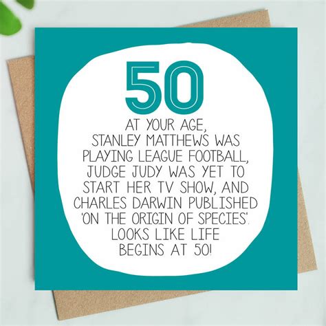 Funny 50th Birthday Card Sayings