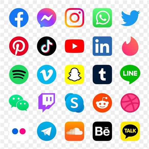 Download Premium Png Of Png Social Media Icons Set With Facebook