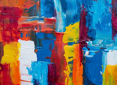 Blue Red And Yellow Abstract Painting · Free Stock Photo