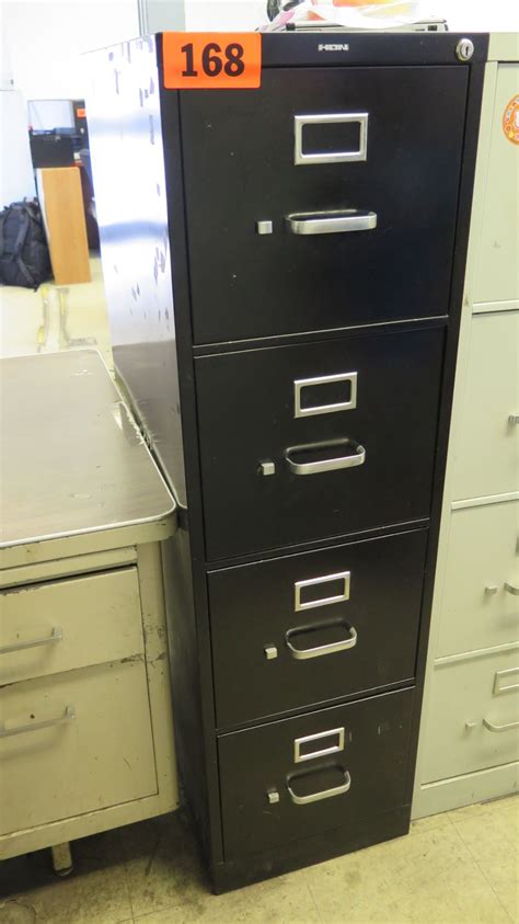 The 310 series vertical filing cabinet features hon's most popular file with a 26.5″ drawer depth. HON Black 4-Drawer Vertical File Cabinet 25 x 15 x 52 H ...