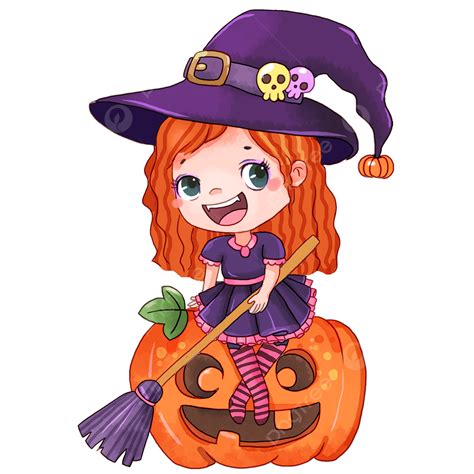 Witches Broom Hd Transparent Halloween Witch Broom Pumpkin Cartoon