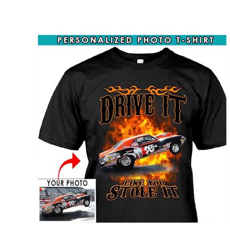 Custom Photo Drag Racing Ts Personalized T Shirt For Dad Etsy