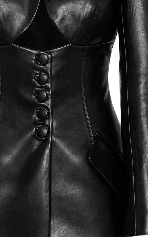 cutout faux leather jacket dress by aleksandre akhalkatsishvili moda operandi leather jacket