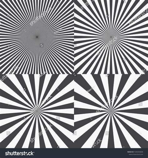 Set Four Radial Rays Backgrounds Retro Stock Vector Royalty Free