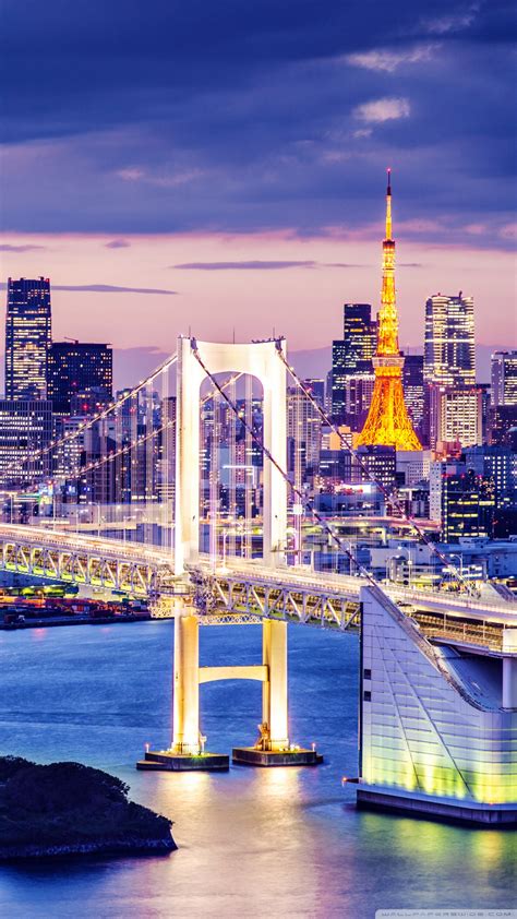 Rainbow Bridge Tokyo Japan Ultra Hd Desktop Background