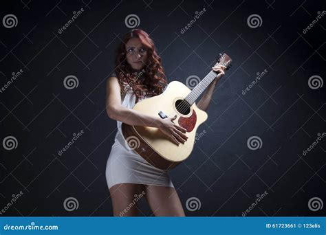 Guitarist Woman Stock Image Image Of Indoor Acoustic 61723661