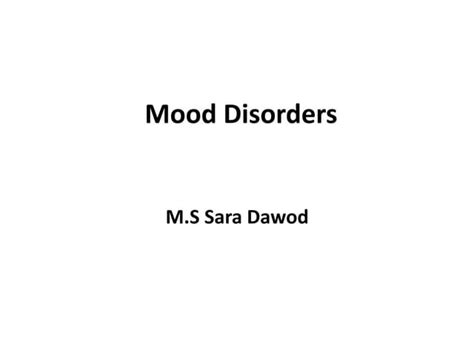 Mood Disorders Ppt