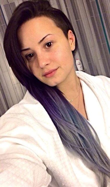 Demi Lovato Straight Dark Brown Dip Dyed Side Part Tri Color