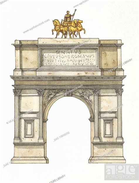 Archaeology Italy Ancient Rome Reconstructed One Vaulted Triumphal