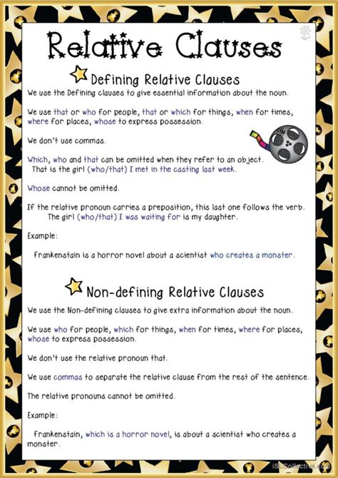Relative Clauses Grammar Guide English Esl Worksheets Pdf And Doc