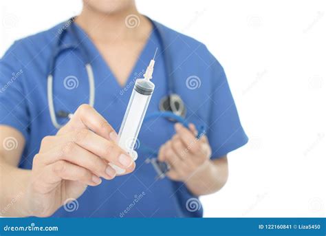 Female Doctor With An Injection Stock Image Image Of Doctor Clinic