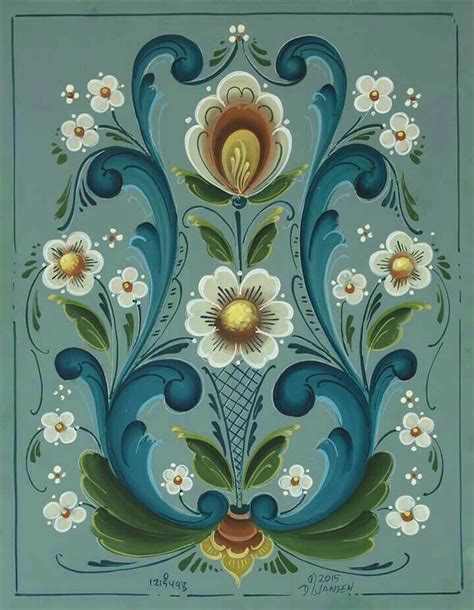 Simple floral design folk … Pin by kannanjaishiri123 on Architecture | Tole painting ...
