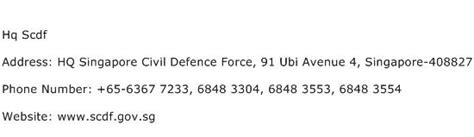 For legislative or political questions please contact us here. Hq Scdf Address, Contact Number of Hq Scdf